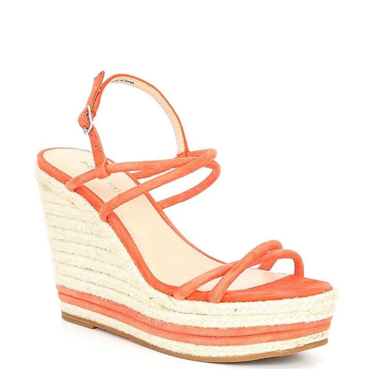 Rio Coral Suede Pelle Moda Wedge Sandals