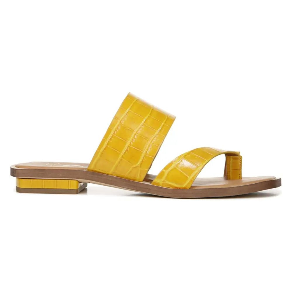 Ediana Yellow Crocodile Embossed Leather Franco Sarto Sandals