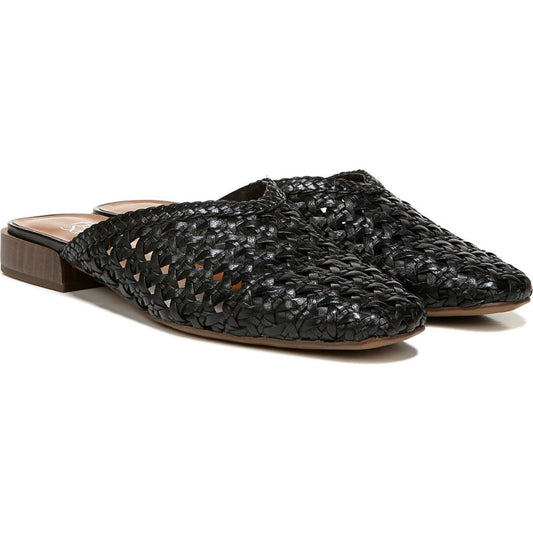Van 3 Black Woven Leather Franco Sarto Mule