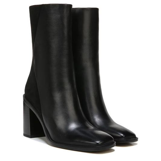 Stevenia Black Leather Franco Sarto Ankle Boots