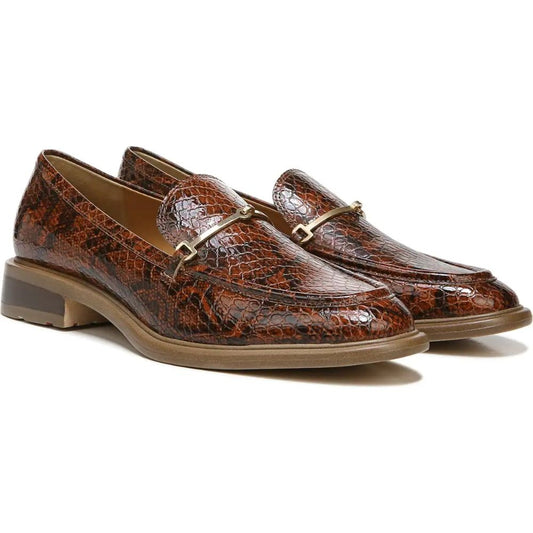 Eda Sienna Brown Leather Franco Sarto Loafer Flats