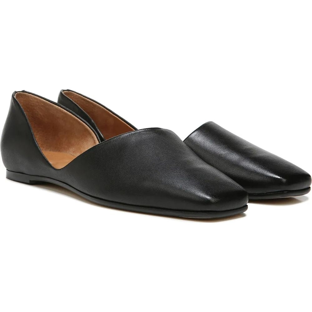 Santo Black Leather Franco Sarto d'Orsay Flat