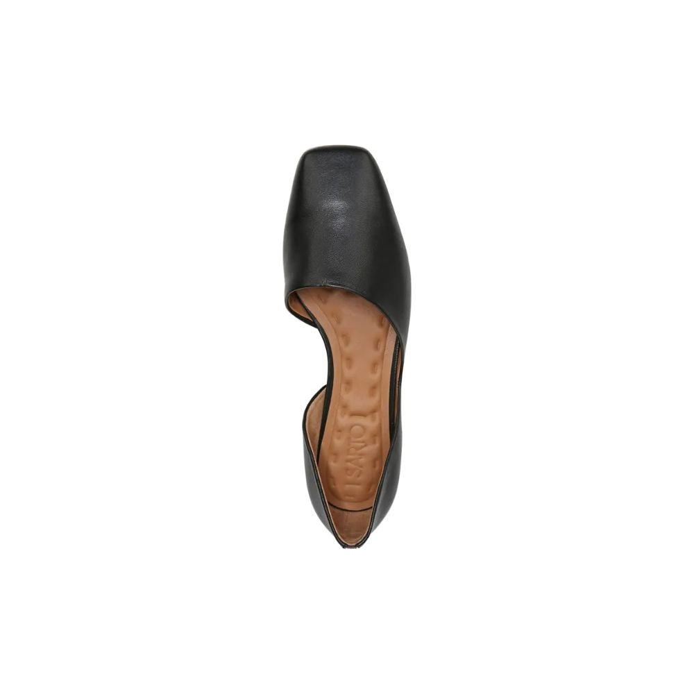 Santo Black Leather Franco Sarto d'Orsay Flat