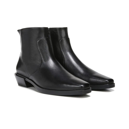 Yeni Black Leather Franco Sarto Ankle Boot
