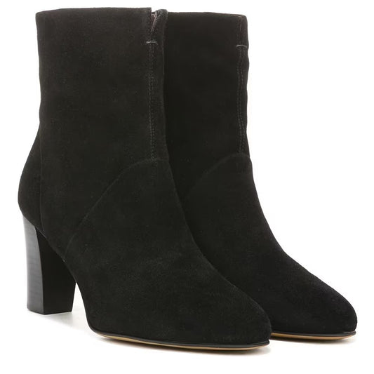 Pia Black Suede Franco Sarto Ankle Boots