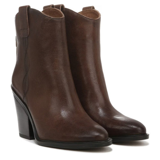 Germaine Brown Leather Franco Sarto Ankle Boots