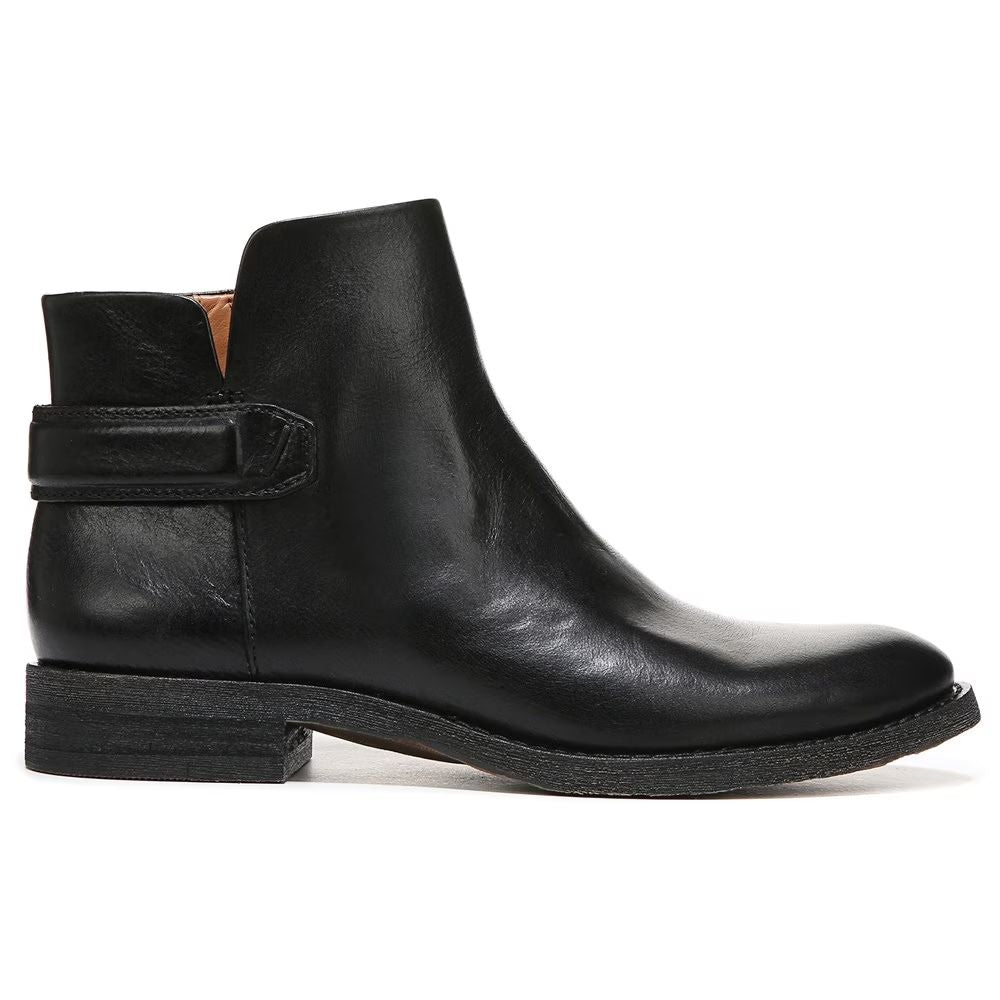 Lara Black Leather Franco Sarto Ankle Boots