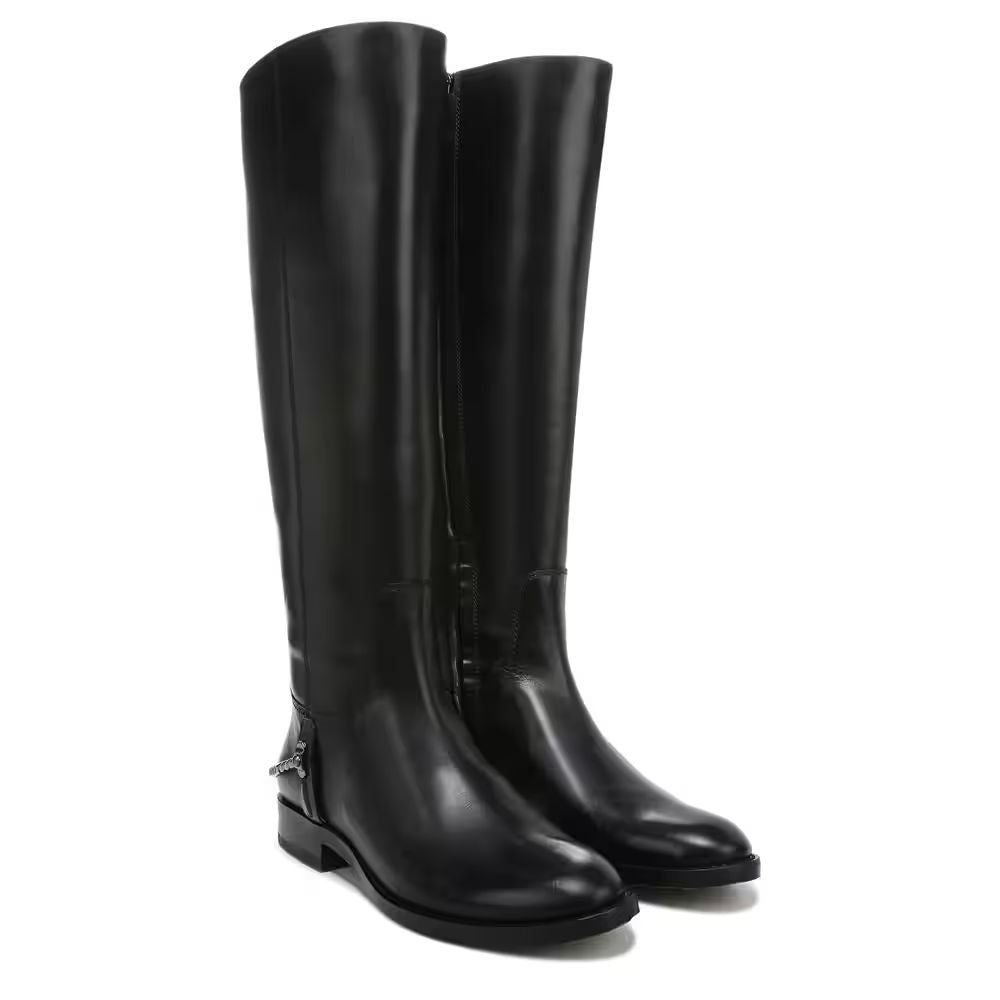 Lindy Black Leather Franco Sarto Boots