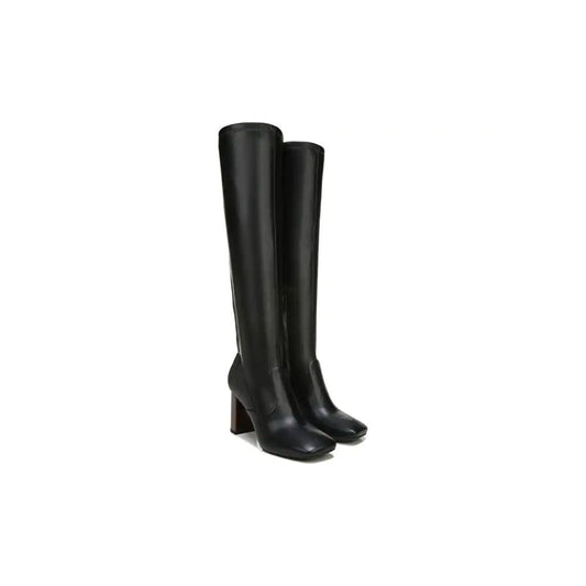 Borne Black Faux Leather Wide Calf Franco Sarto Boots
