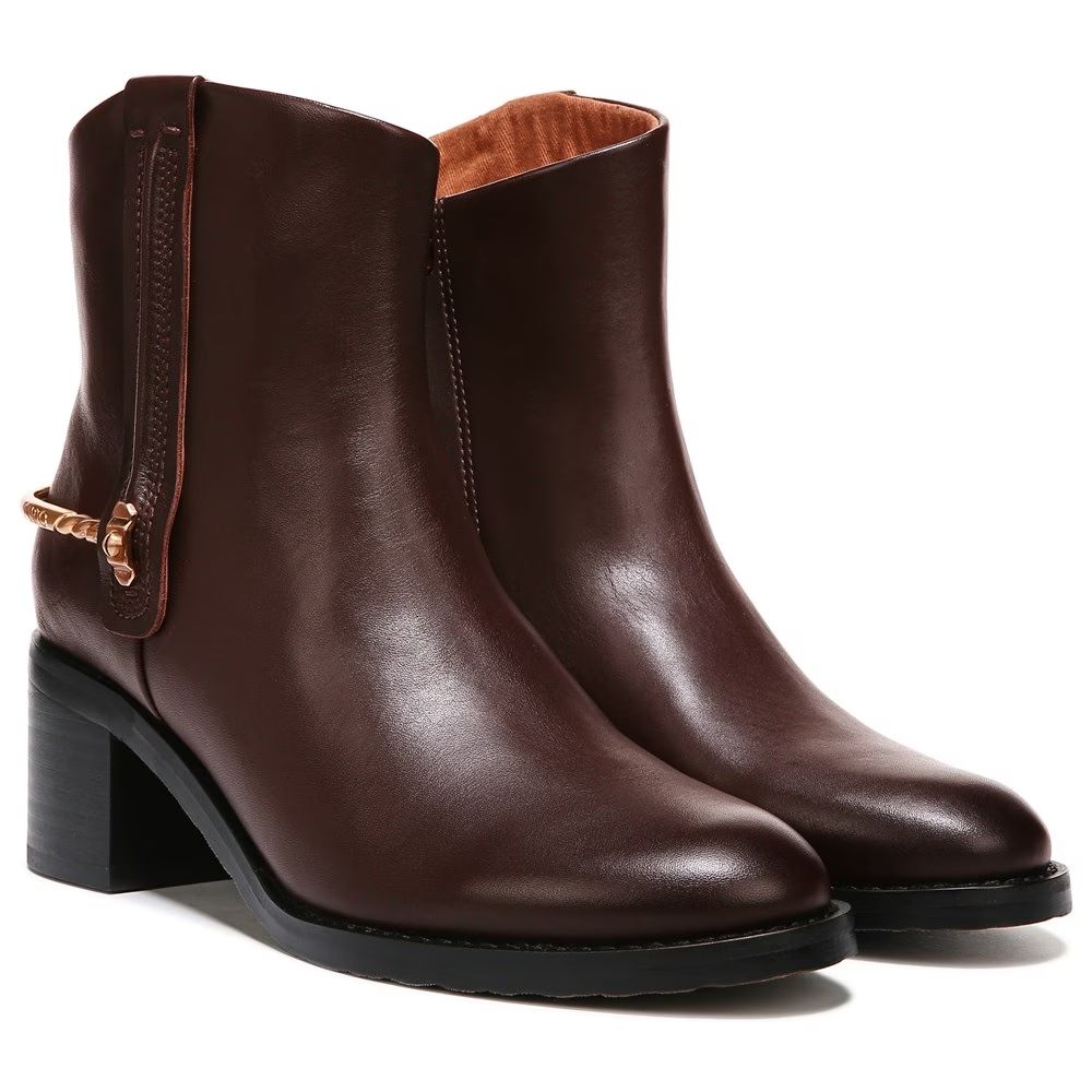 Sandy Brown Leather Franco Sarto Ankle Boots