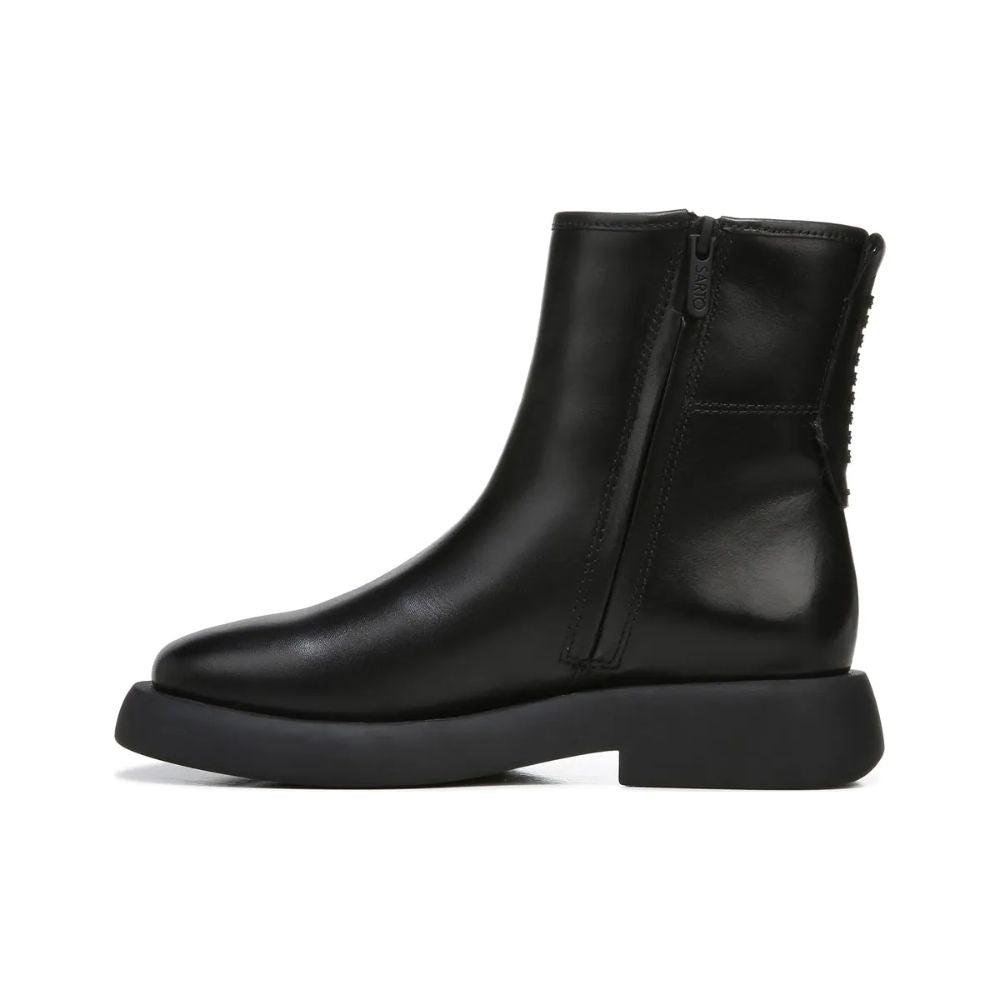 Etna Black Leather Franco Sarto Platform Ankle Boots