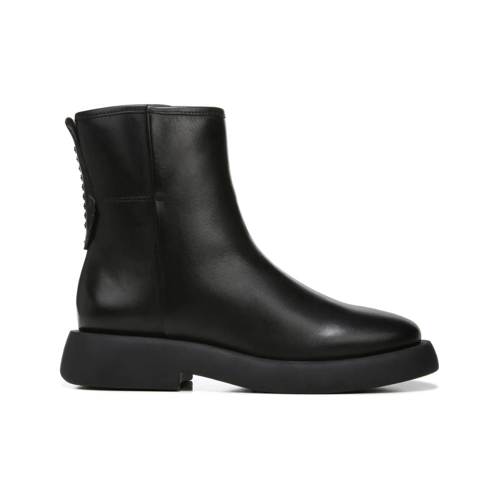 Etna Black Leather Franco Sarto Platform Ankle Boots