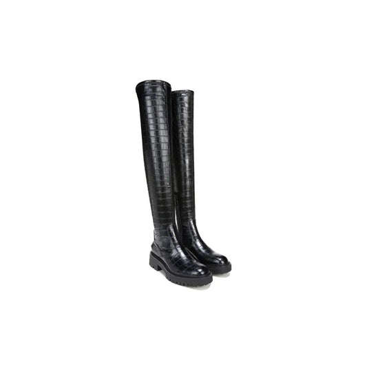 Fera Black Crocodile Faux Leather Franco Sarto Boots