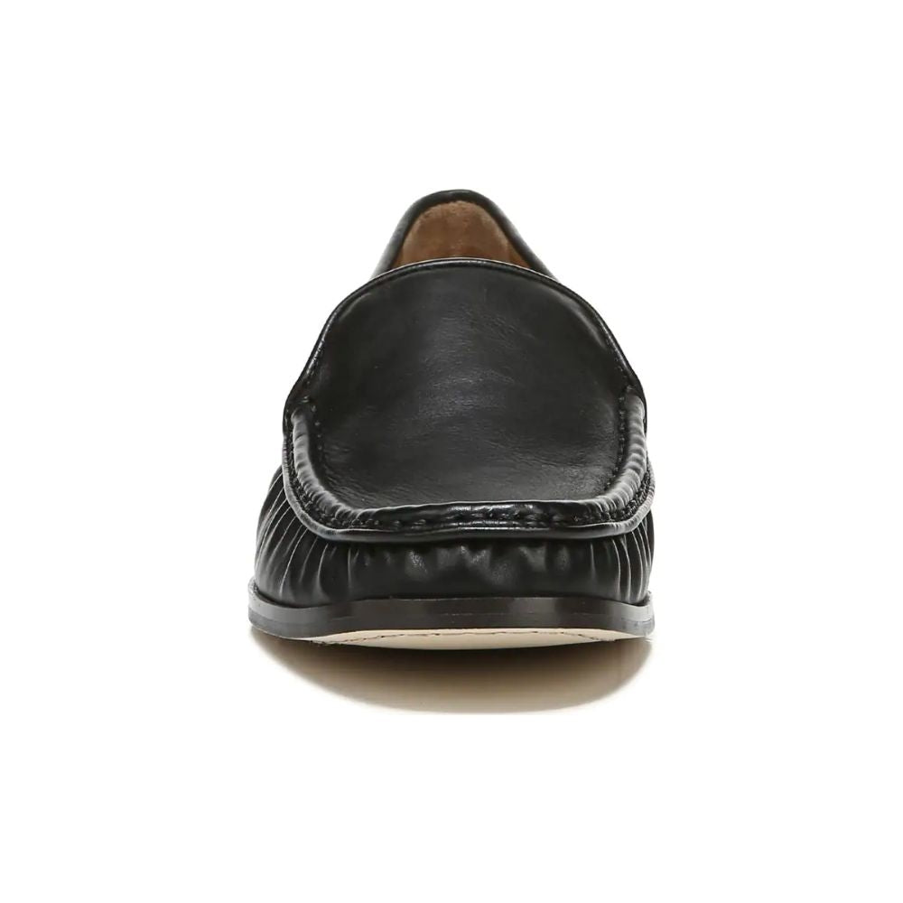 Gina Black Leather Franco Sarto Loafer Flats