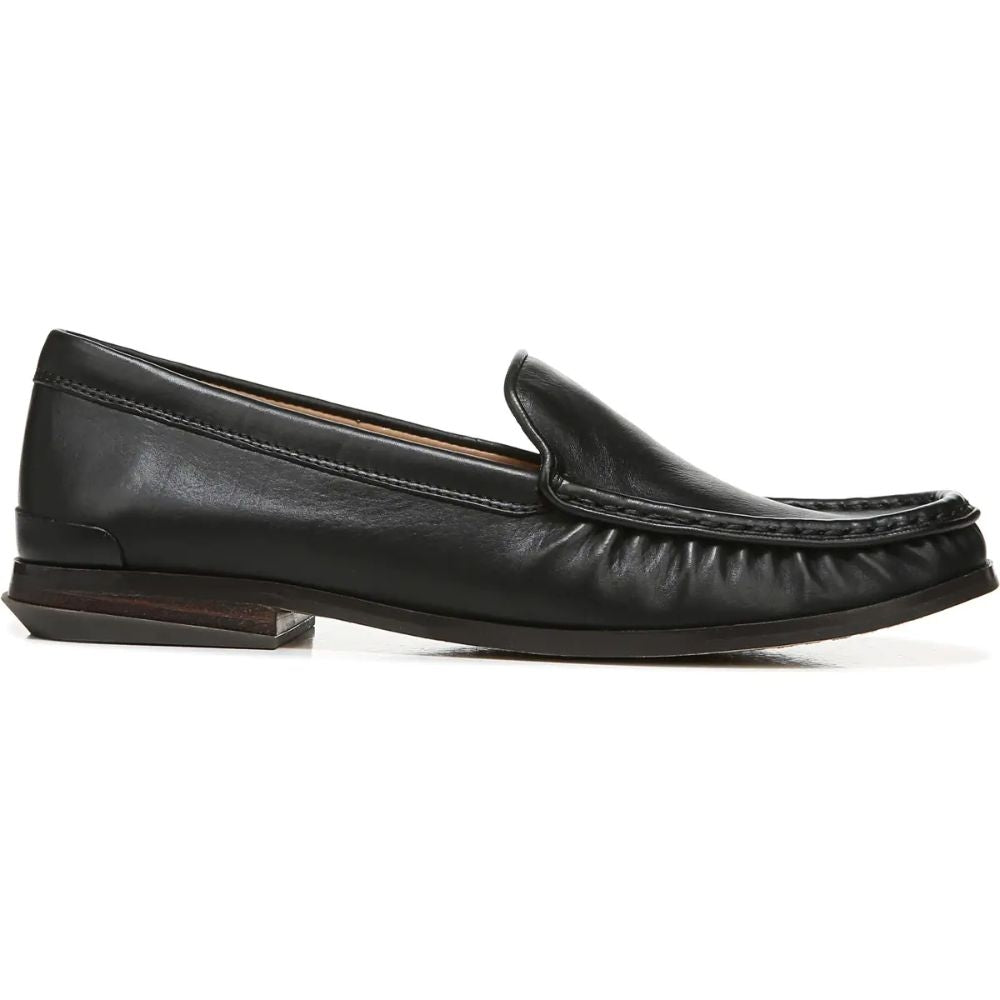 Gina Black Leather Franco Sarto Loafer Flats