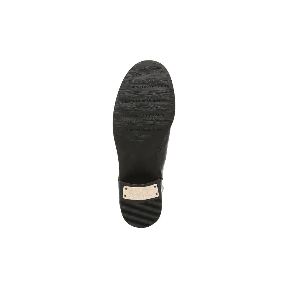 Zelma Black Leather Franco Sarto Ankle Boots