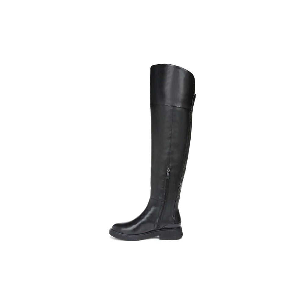 Battina Black Leather Wide Calf Franco Sarto Tall Boots