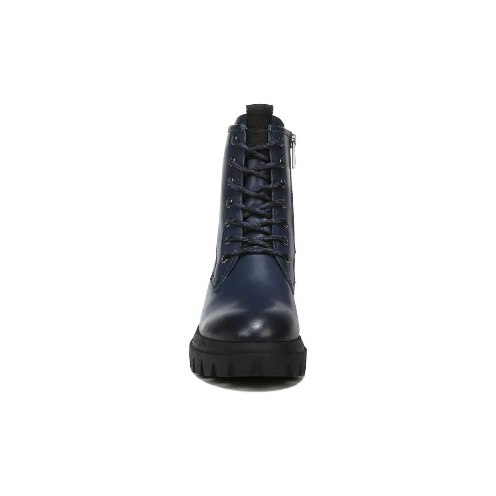 Robbie Navy Leather Franco Sarto Combat Boots