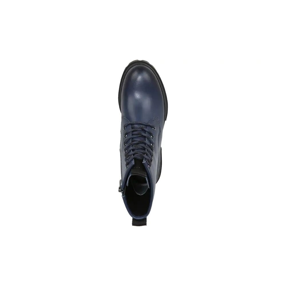 Robbie Navy Leather Franco Sarto Combat Boots