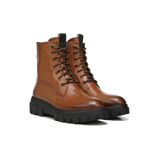 Robbie Cognac Leather Franco Sarto Combat Boots