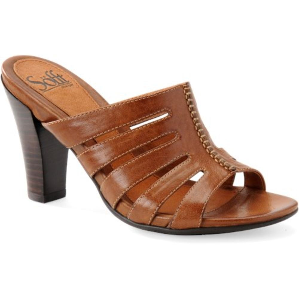 Belicia Brown Leather Sofft Sandals