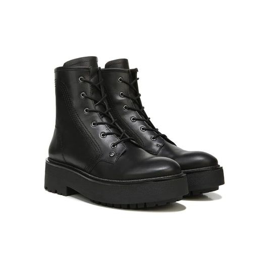 Jensine Combat Black Leather Franco Sarto Boots