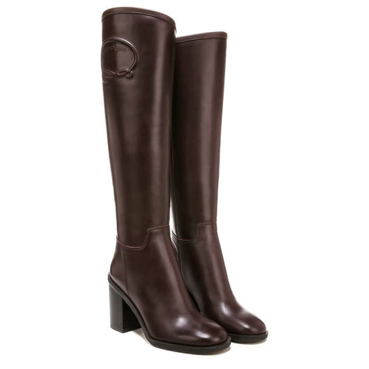 Rivet Tall Brown Leather Franco Sarto Boots