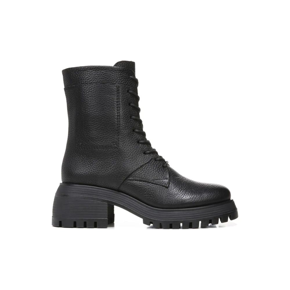 Jetson Black Leather Franco Sarto Combat Boots
