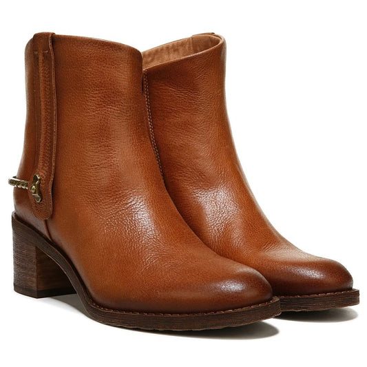 Sandy Cognac Leather Franco Sarto Ankle Boots