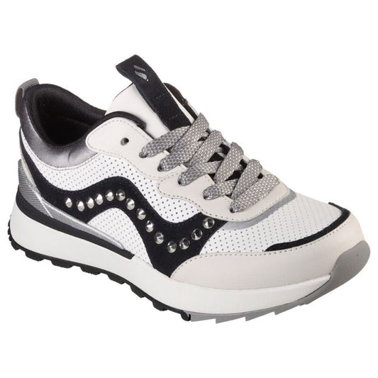 155435 SunnyStreet Leatherette White Black Skechers Sneakers