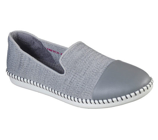 Cleo Stitch Cora 158055 Gray Skechers Slip On Flat