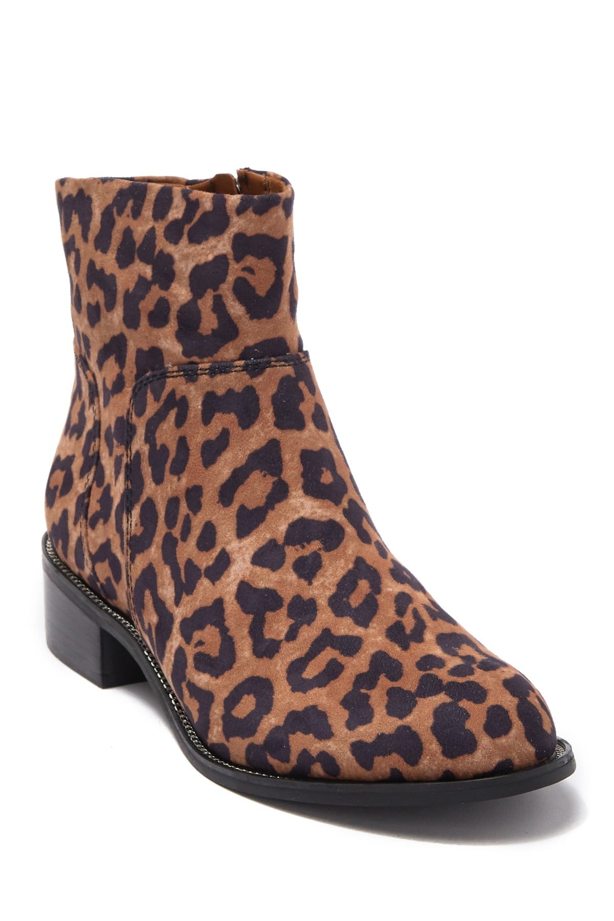 Benny Camel Leopard Microfiber Franco Sarto Ankle Boots