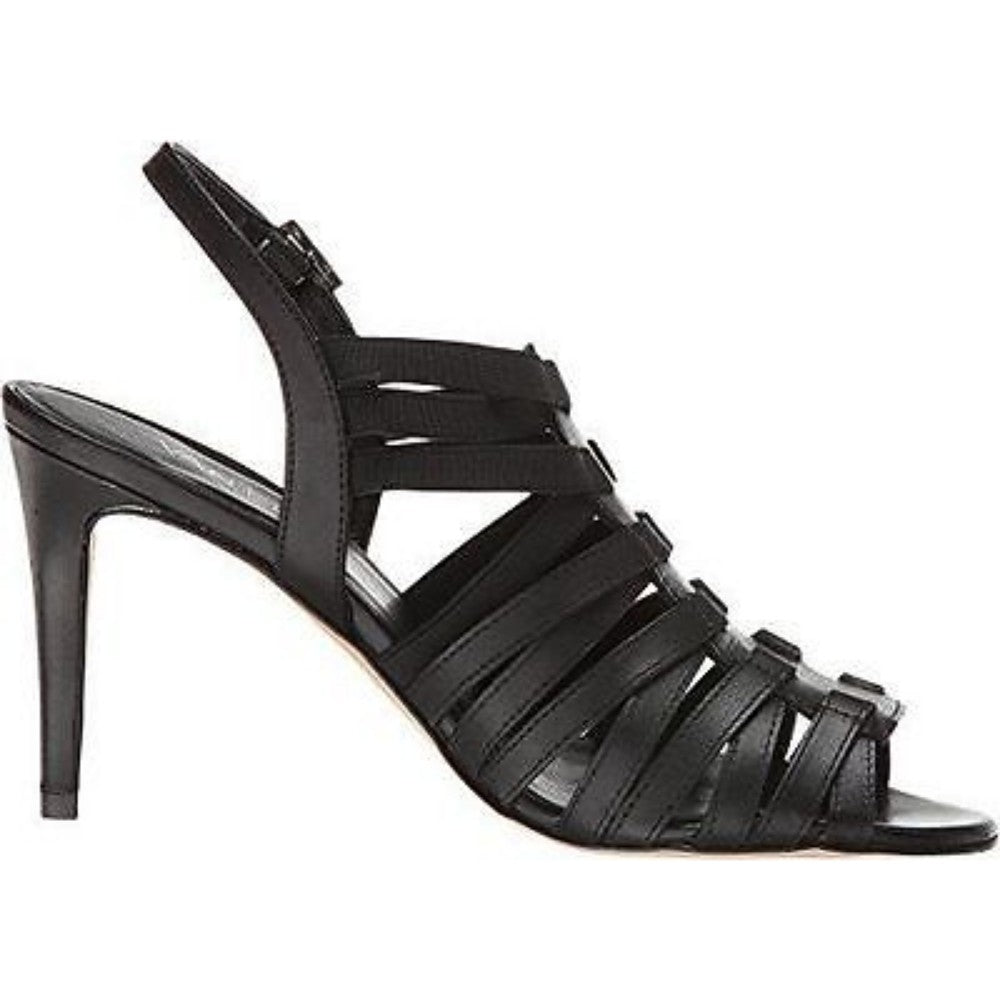 Elana Black Leather Vaneli Sandal