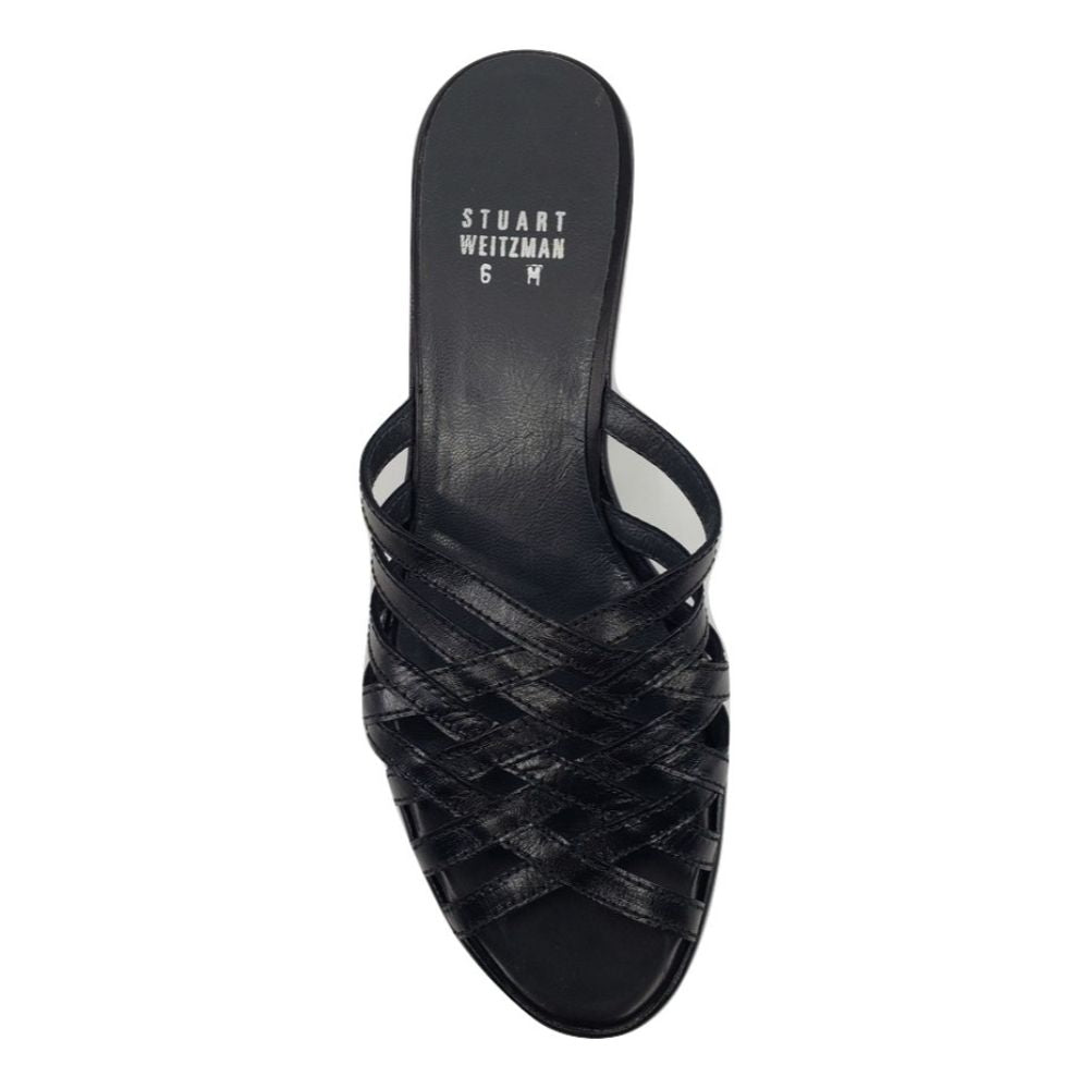 Hallways Black Leather Stuart Weitzman Sandals