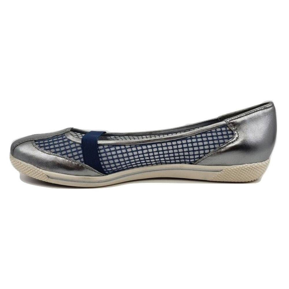 Coolgear Pewter and White Stuart Weitzman Sneaker Flats