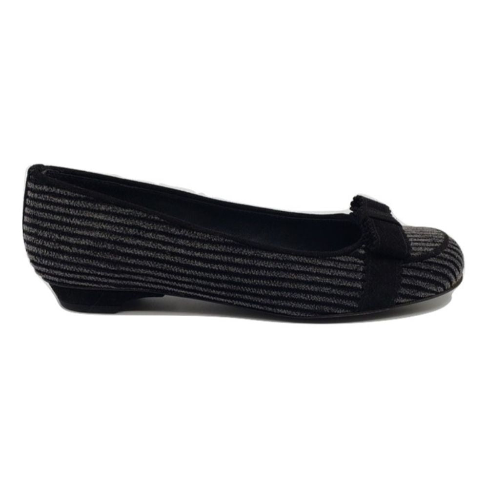 Bowbala Gray and Black Coal Liner Velvet Stuart Weitzman Ballet Flats