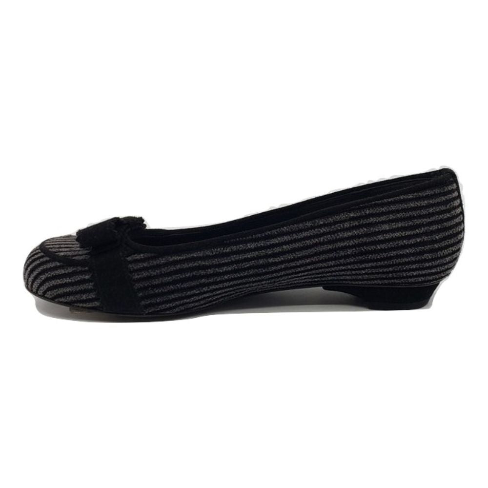 Bowbala Gray and Black Coal Liner Velvet Stuart Weitzman Ballet Flats