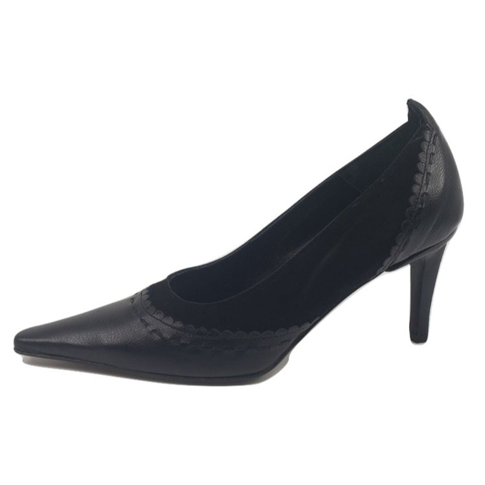 833 Oxford Nero Camosci Black Leather and Suede Versani Pumps