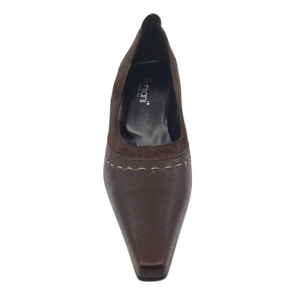 833 Oxford Marrone Camosci Brown Suede and Leather Versani Pumps