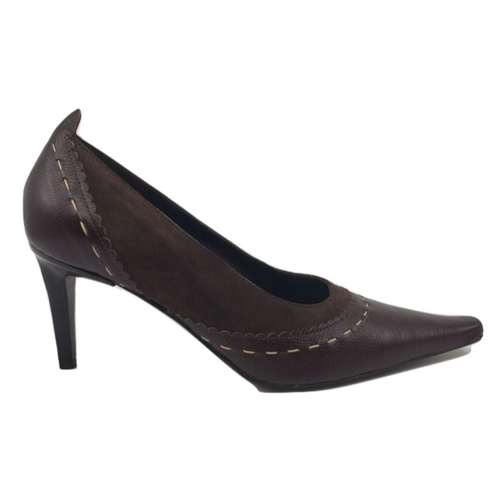 833 Oxford Marrone Camosci Brown Suede and Leather Versani Pumps