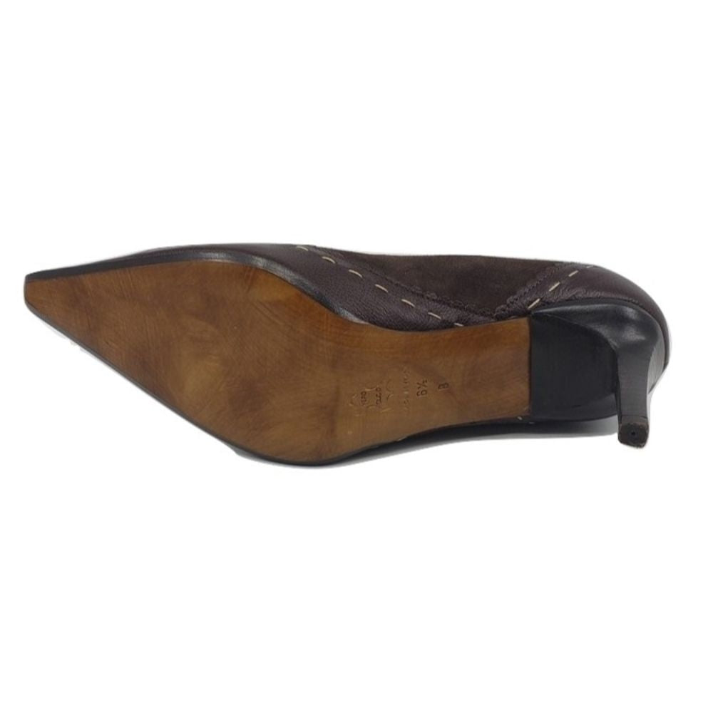 833 Oxford Marrone Camosci Brown Suede and Leather Versani Pumps