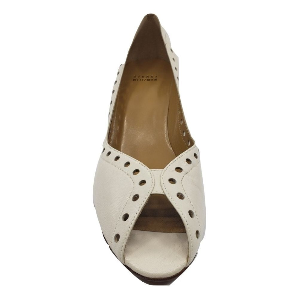 Powersuit Ivory Nappa Leather Stuart Weitzman Pumps