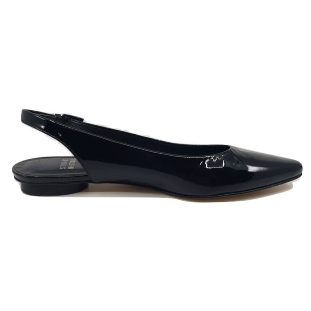 Minnie Black Patent Leather Stuart Weitzman Slingback Flats