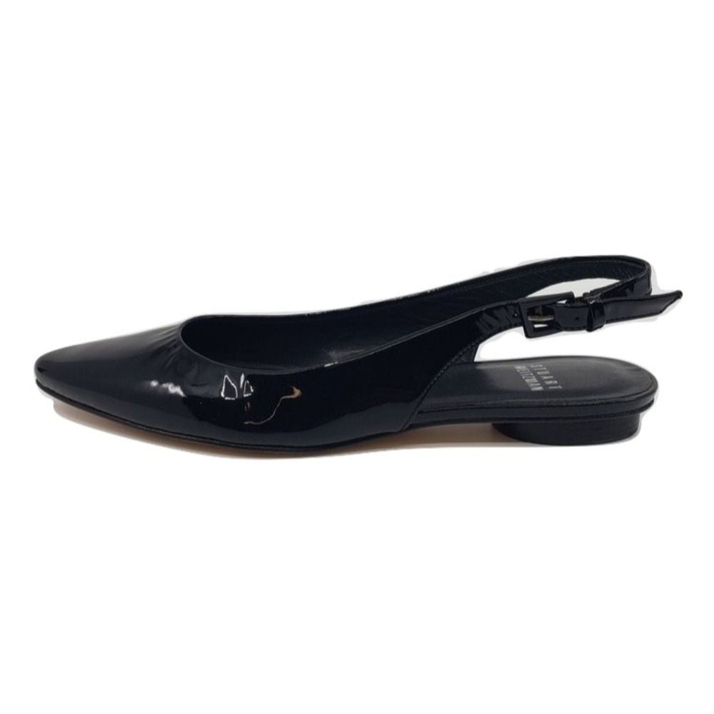 Minnie Black Patent Leather Stuart Weitzman Slingback Flats