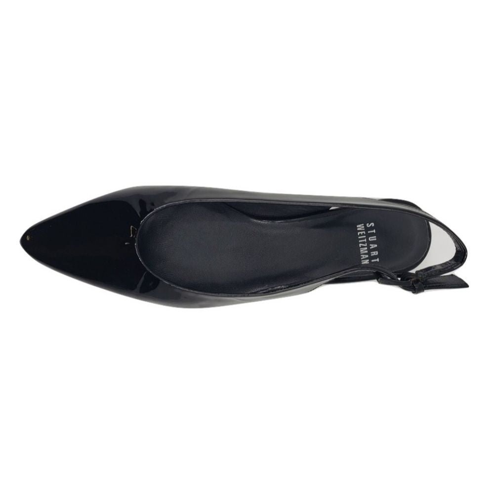 Minnie Black Patent Leather Stuart Weitzman Slingback Flats