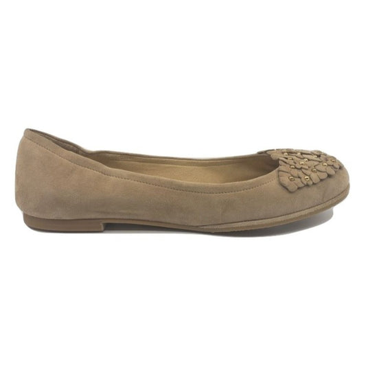 Stuart Weitzman Womens Crocus Beach Suede Ballerina Flat