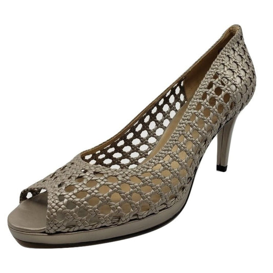 Stuart Weitzman Womens Plainweave Gypsum Leather Pump