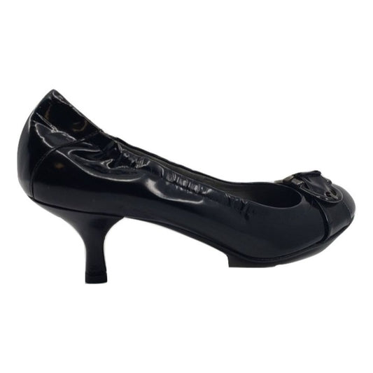 Hinge Black Leather Stuart Weitzman Pumps