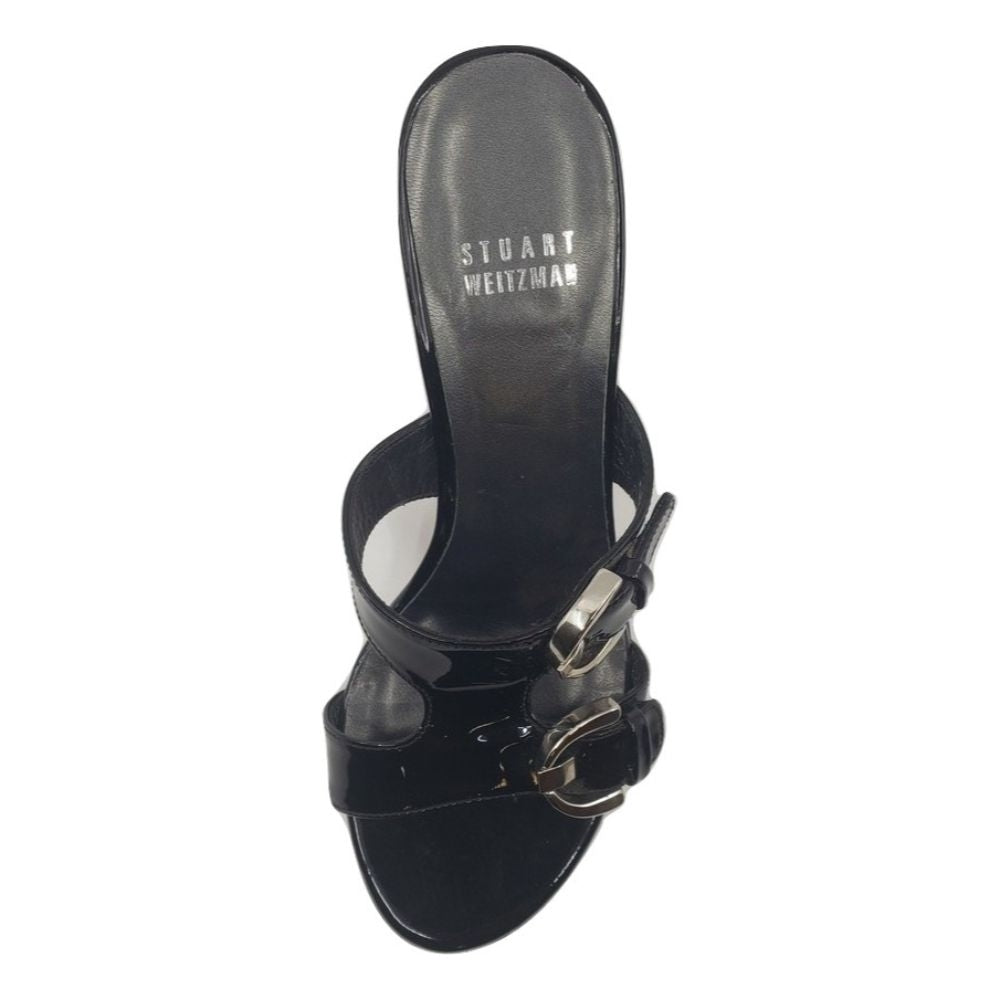 Vantage Black Patent Leather Stuart Weitzman Sandals