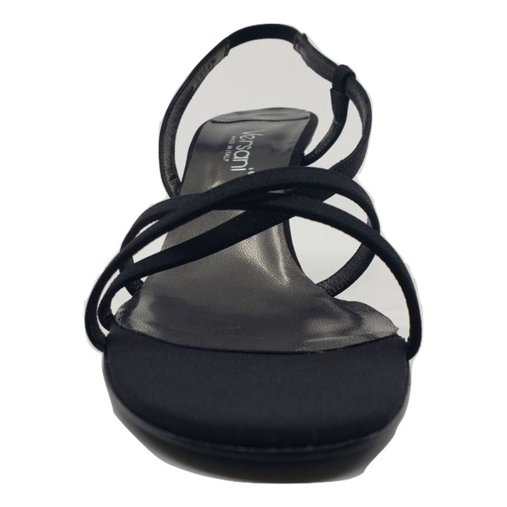 906 Black Crepe Versani Slingback Sandals